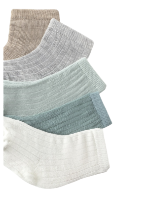 Set 6 calcetines lisos recién nacido MAYORAL Verdes 2