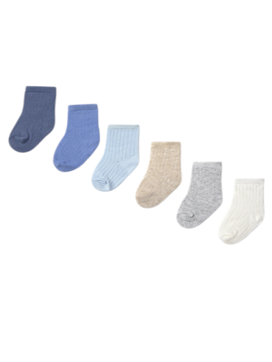 Set 6 calcetines lisos recién nacido MAYORAL Azules