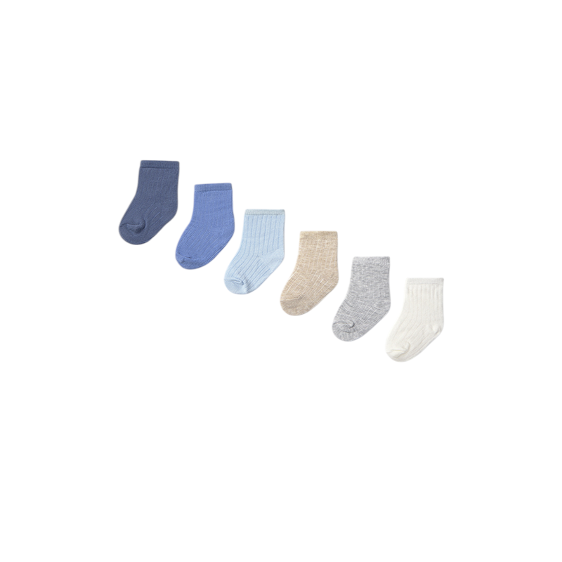 Set 6 calcetines lisos recién nacido MAYORAL Azules