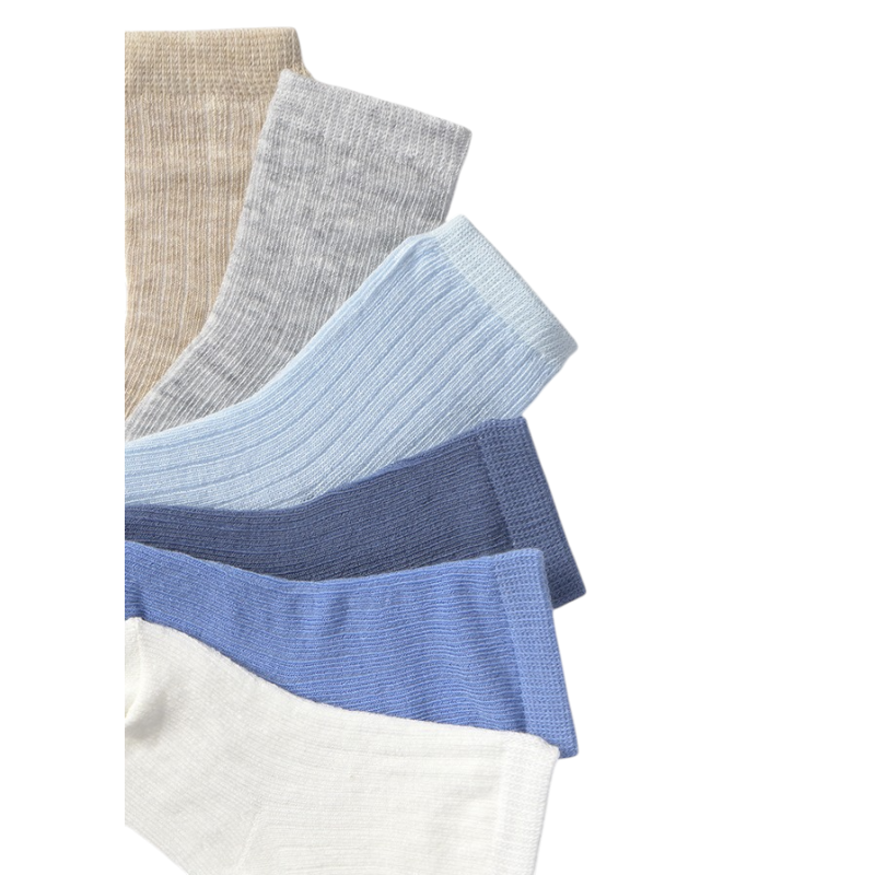 Set 6 calcetines lisos recién nacido MAYORAL Azules