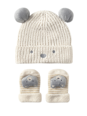 Set de gorro y calcetines unisex bebé recién nacido MAYORAL Cerámica