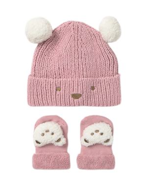 Set de gorro y calcetines unisex bebé recién nacida MAYORAL Orquídea