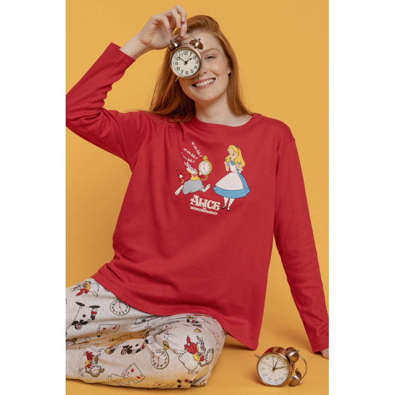 Pijama Mujer Invierno DISNEY Alicia en el País de las Maravillas