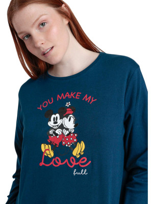 Pijama Mujer Invierno DISNEY Mickey y Minnie Marino 2