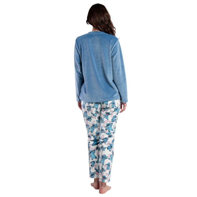 Pijama de Mujer Invierno DISNEY Stitch Azul