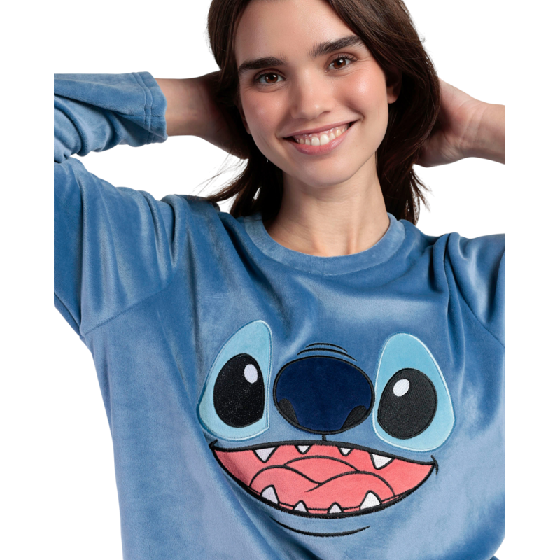 Pijama de Mujer Invierno DISNEY Stitch Azul