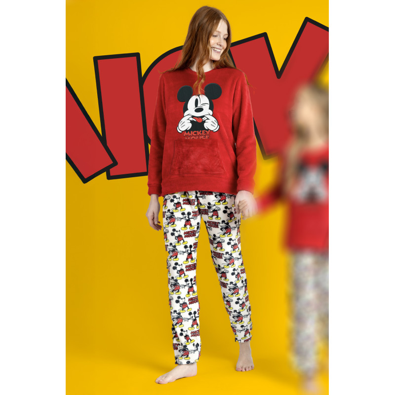 Pijama de Mujer Invierno DISNEY Mickey Mouse Rojo