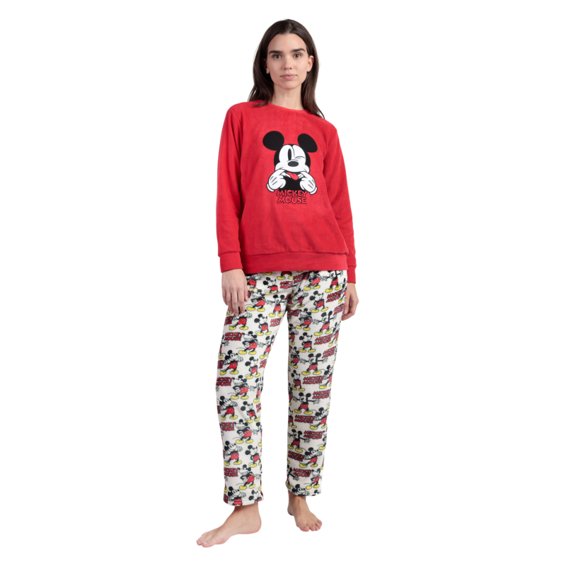 Pijama de Mujer Invierno DISNEY Mickey Mouse Rojo