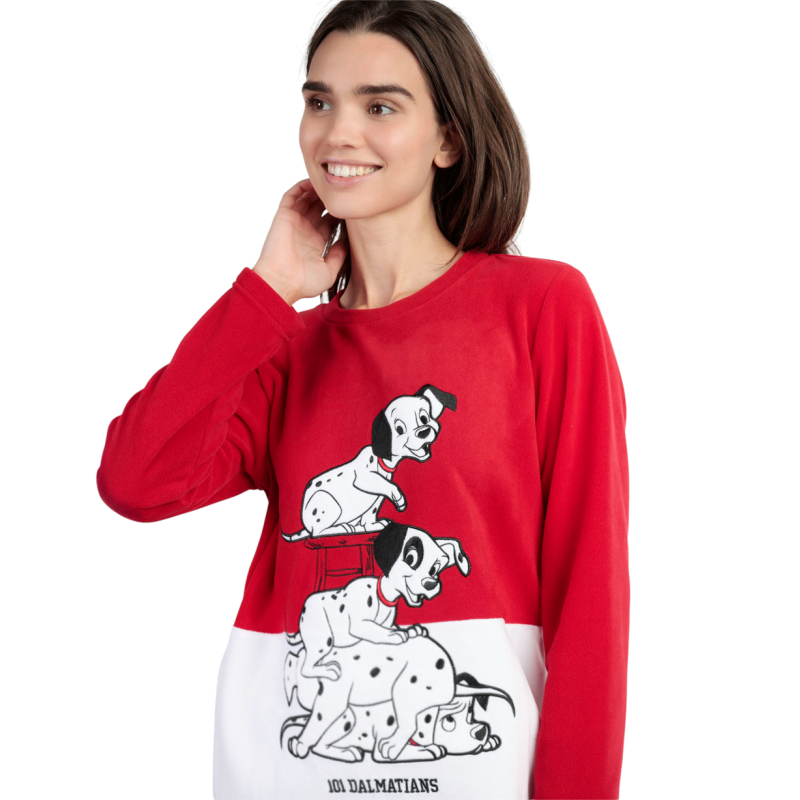 Pijama de Mujer Invierno DISNEY 101 Dálmatas Rojo