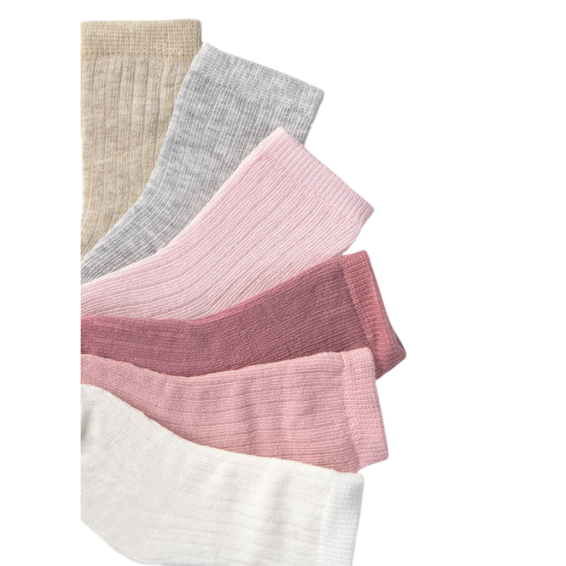 Set 6 calcetines lisos recién nacido MAYORAL Rosa