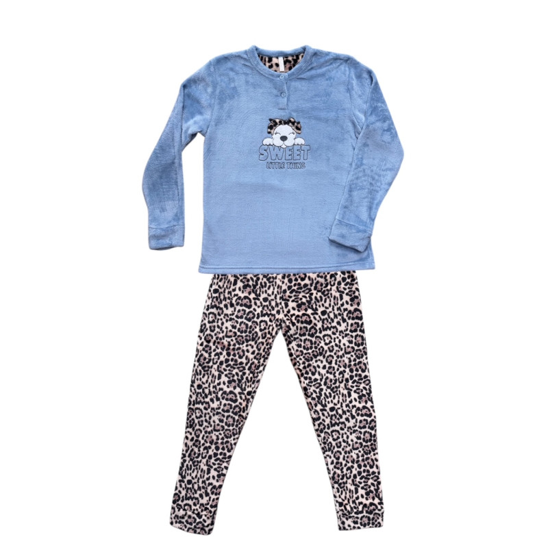 Pijama Mujer Coralina Pantalón Animal Print Azul