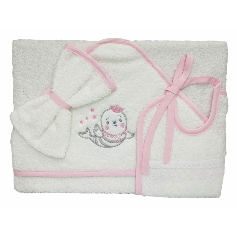 Vasca da bagno Baby 3 pezzi BLANCO-ROSA