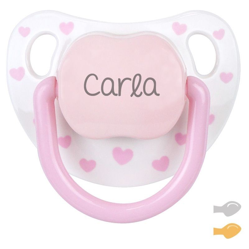 Chupete BABY CHIC Branco Rosa Personalizado Nome