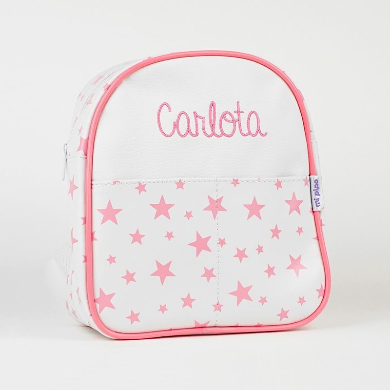 Mochila Guardería Estrellas Rosa Personalizada