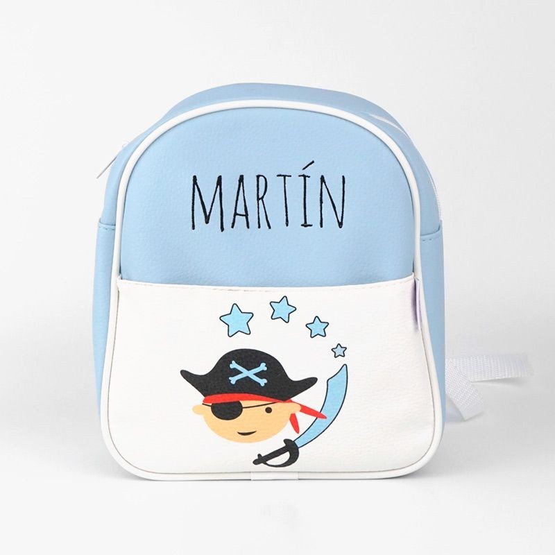 Mochila Guardería Pirata Azul personalizada