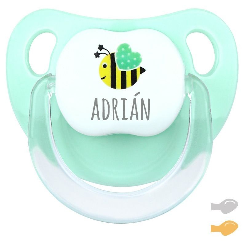 Chupete Baby Deco Abeja Mint Personalizado