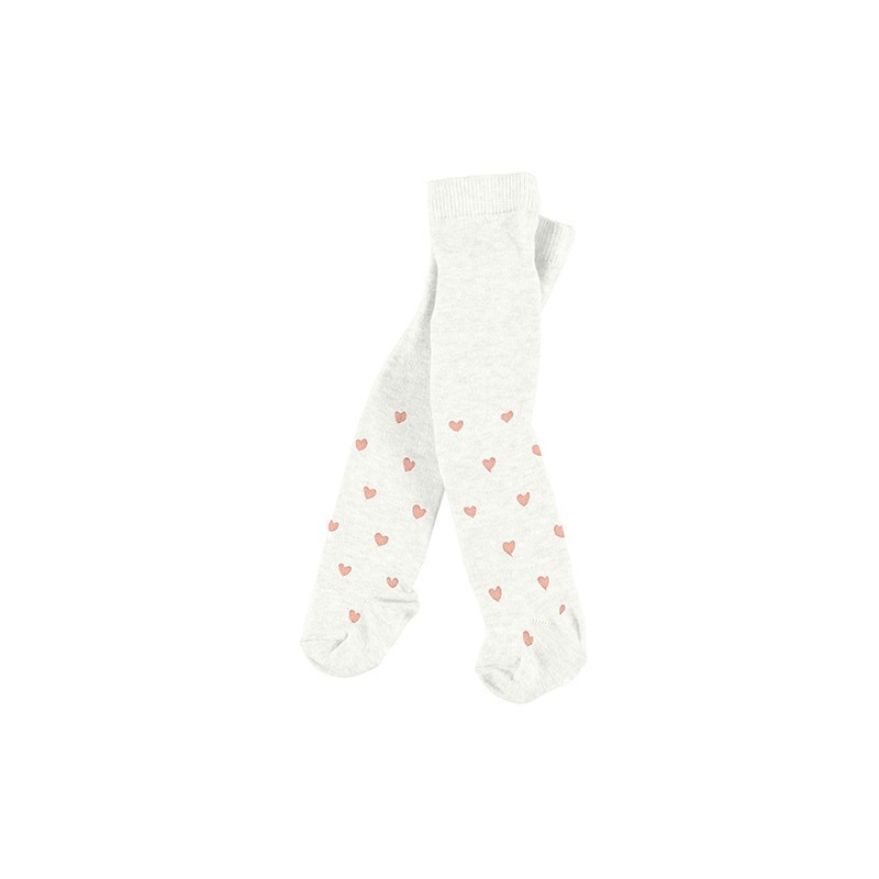 Leotardo jacquard Cuori del bambino MAYORAL Colore crudo