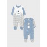 Set 2 Pijamas Tundosados Invierno bebe MAYORAL Color Baby Blue