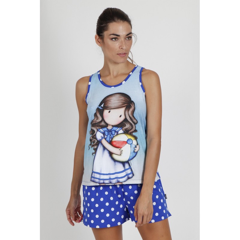 Verão Pyjama Shooters Mulher SANTORO GORJOS Cor Azul