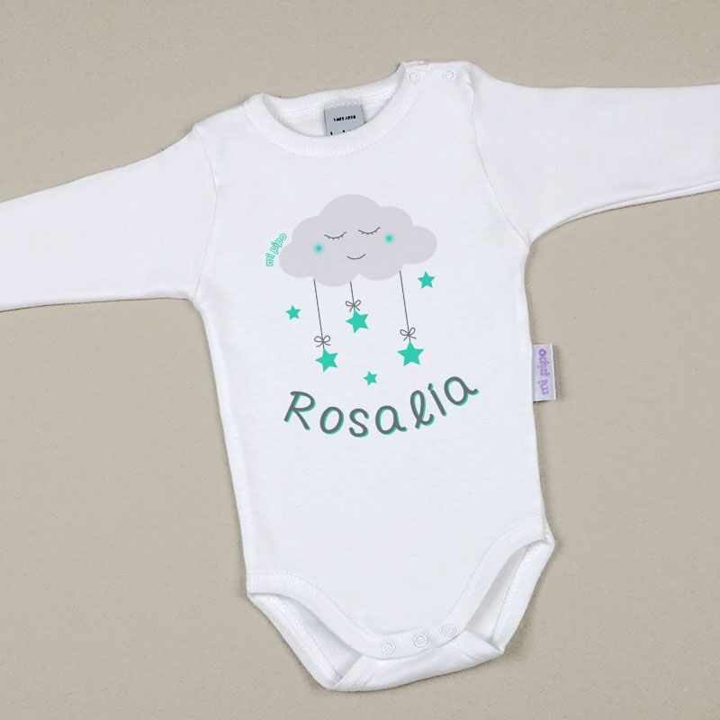 Body Baby Personalized with Name Nube Menta