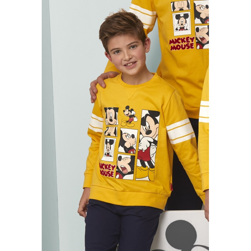 Pijama Disney Niño Invierno Mickey Mouse Color Mostaza