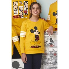 Pijama Disney Niña Invierno Mickey Mouse Color Mostaza