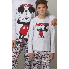Pijama Disney Niño Invierno Mickey Mouse Color Gris