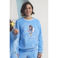Pijama GORJUSS Mujer Invierno Coralina Color Azul