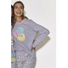 Pijama SMILEY Mujer Invierno Color Gris