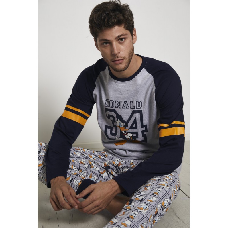 Pijama DISNEY Hombre Invierno Pato Donald Gris