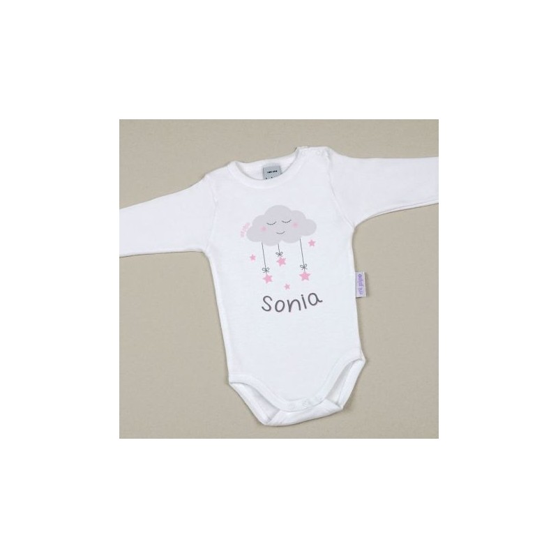 Body Baby personalisiert mit Namen Nube Pink