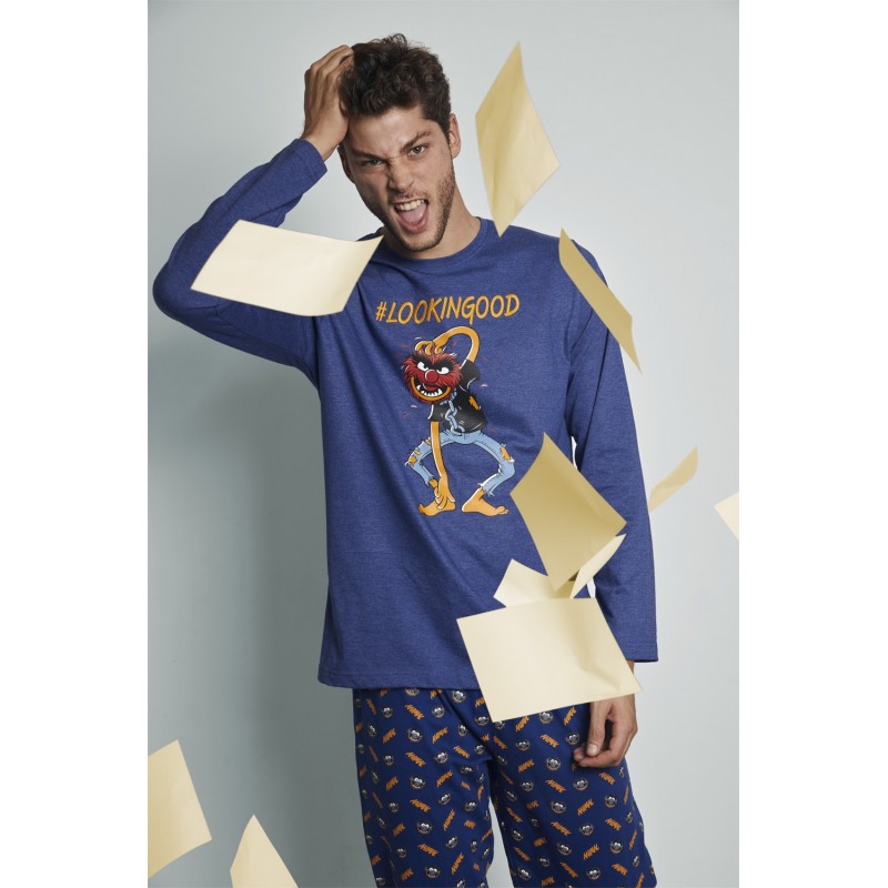 Pijama DISNEY Hombre Invierno Animal Bang Color Marino