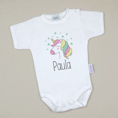 Body Bebé Personalizado con nombre estampado Unicornio