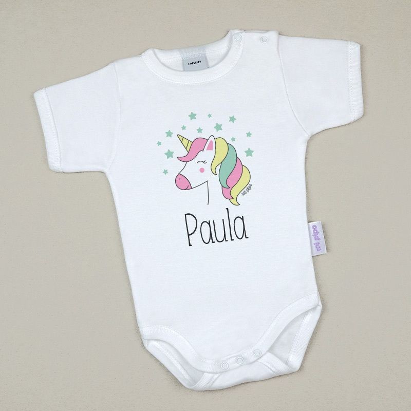 Body Baby personalizado com nome impresso Unicorn