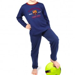 Pijama Niño FC Barcelona Invierno Escudo Color Azul