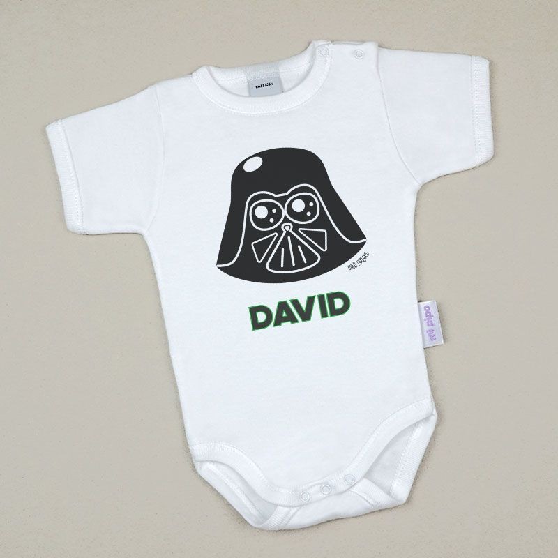 Body Baby Personalisiert mit gedrucktem Namen Darth Vader