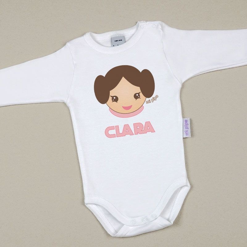 Body Baby personalisiert mit Printed Name Princess Leia