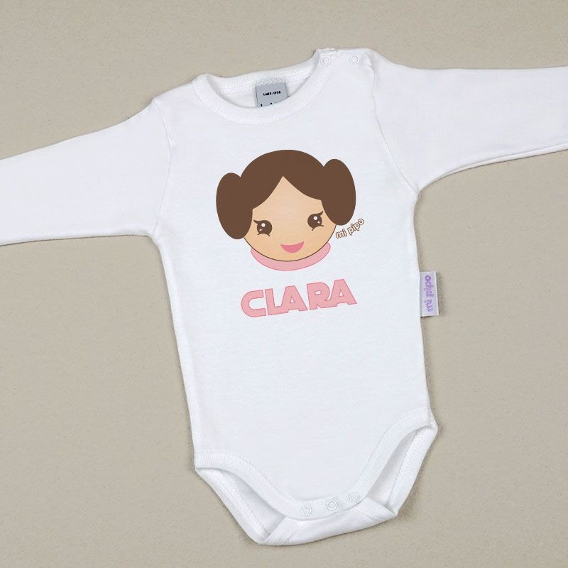 Body Bebé Personalizado con nombre estampado Princesa Leia