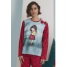 Pijama GORJUSS Mujer Invierno Estrella Color Frambuesa