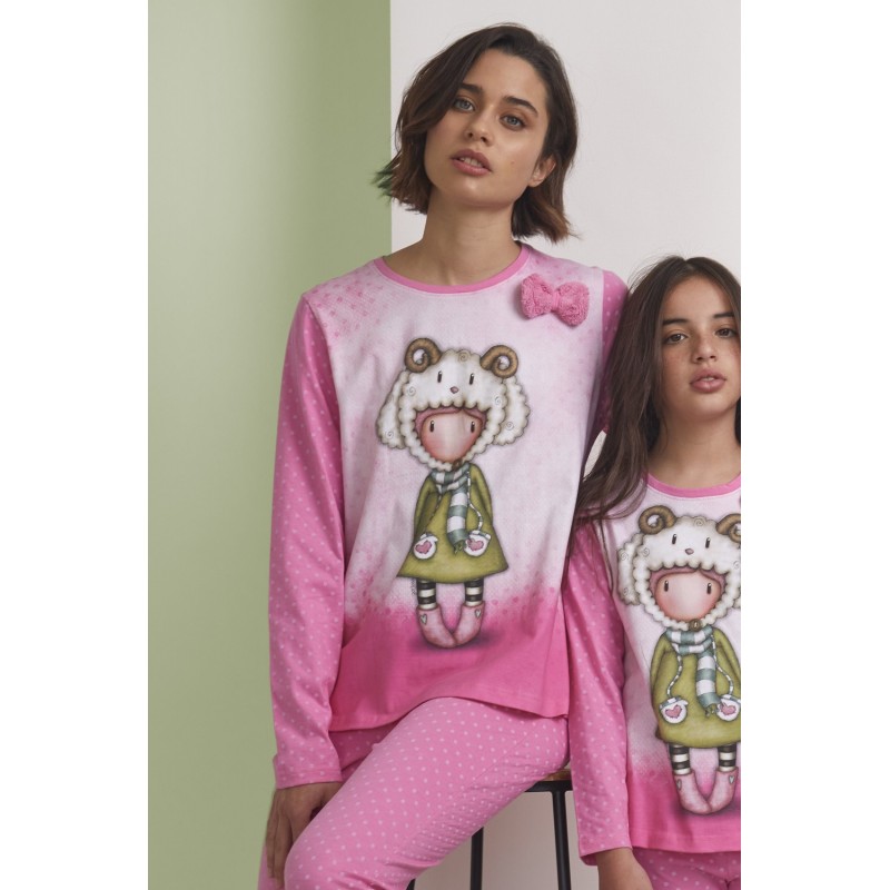 Pijama GORJUSS Mujer Invierno Lambkins Color Rosa