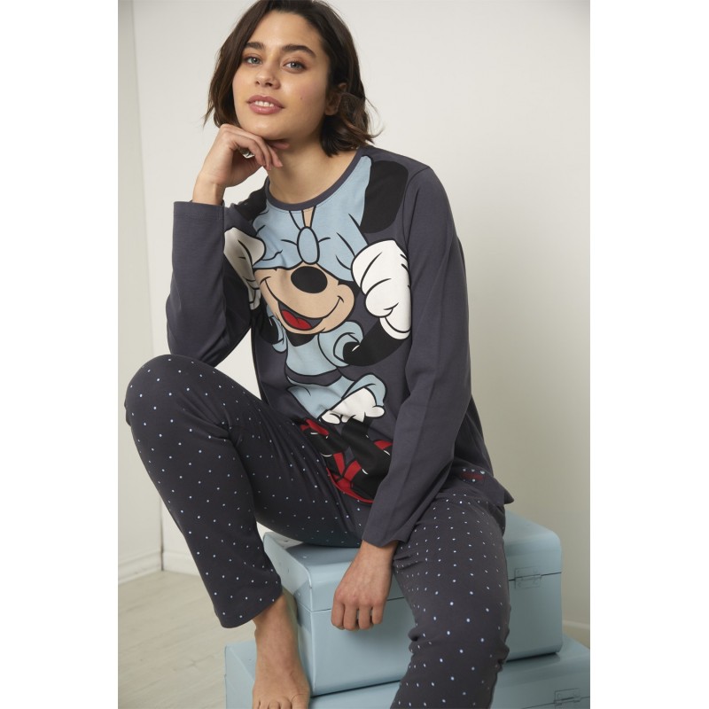 Pijama DISNEY Mujer Invierno Minnie Mouse Color Marengo