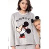 Pijama DISNEY Mickey Mouse Mujer Invierno Coralina Color Gris