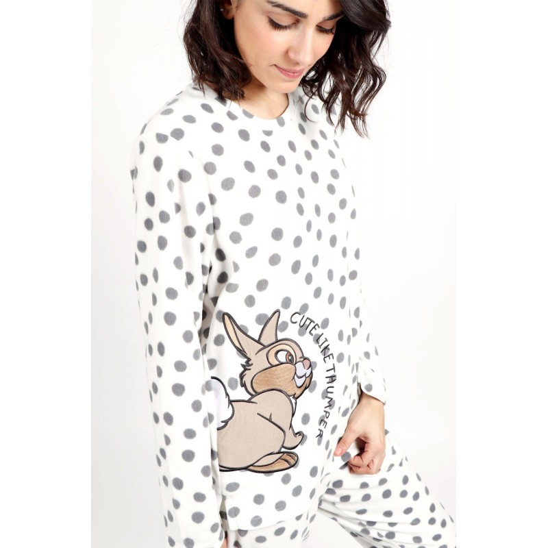 Pijama DISNEY Tambor Bambi Invierno Color Blanco