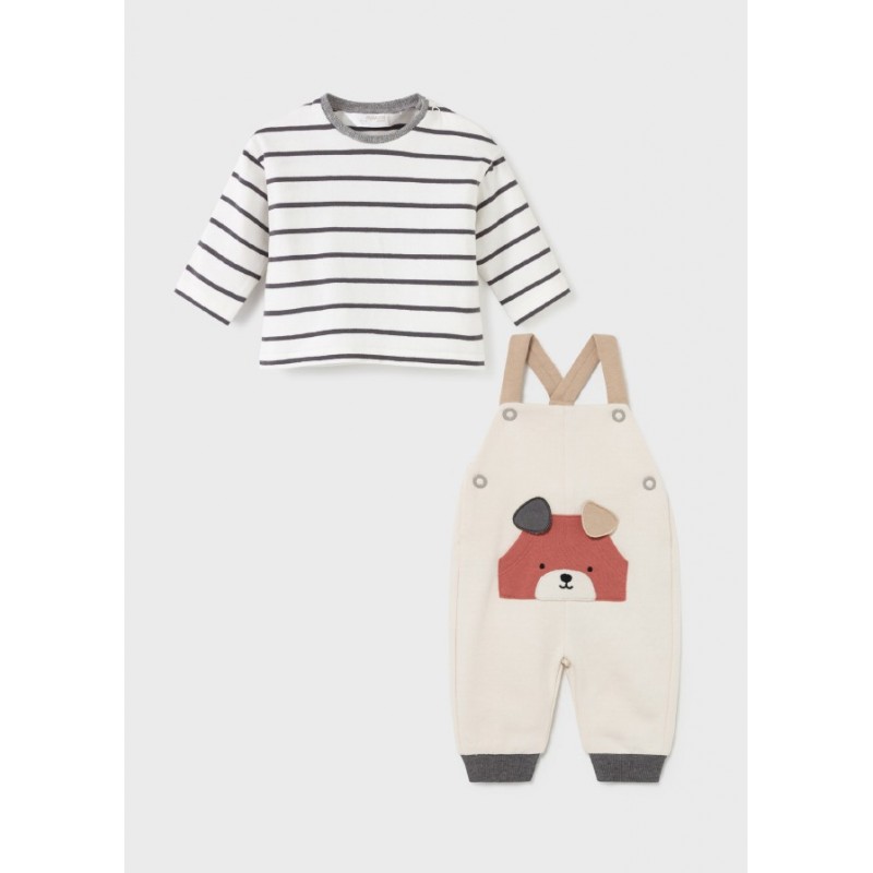 Conjunto MAYORAL peto ECOFRIENDS recién nacido niño Color Hueso