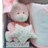 Set De Bebé Osito De Peluche + Capa De Baño 75x75cm Rosa