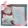 Set De Bebé Osito De Peluche + Capa De Baño 75x75cm Rosa