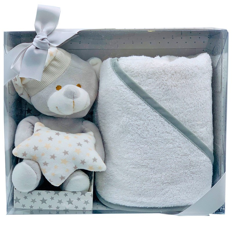 Baby Teddy Ensemble d'ours + Salle de bain 75x75cm GRIS