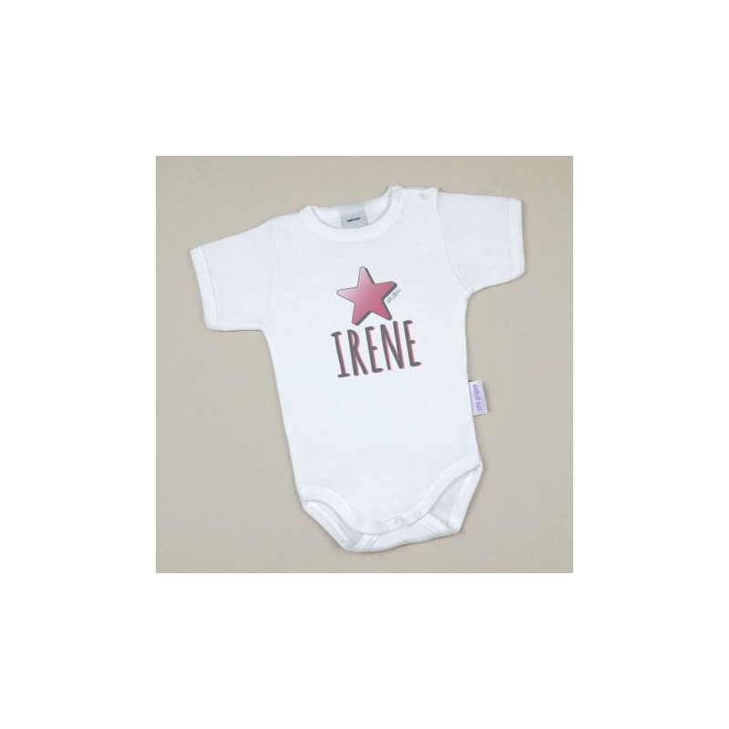 Body Baby Personalized with Printed Star Pink