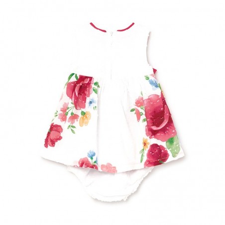 Vestido de Flores y Lazos para Bebé Niña MAYORAL Color FRAGOLA