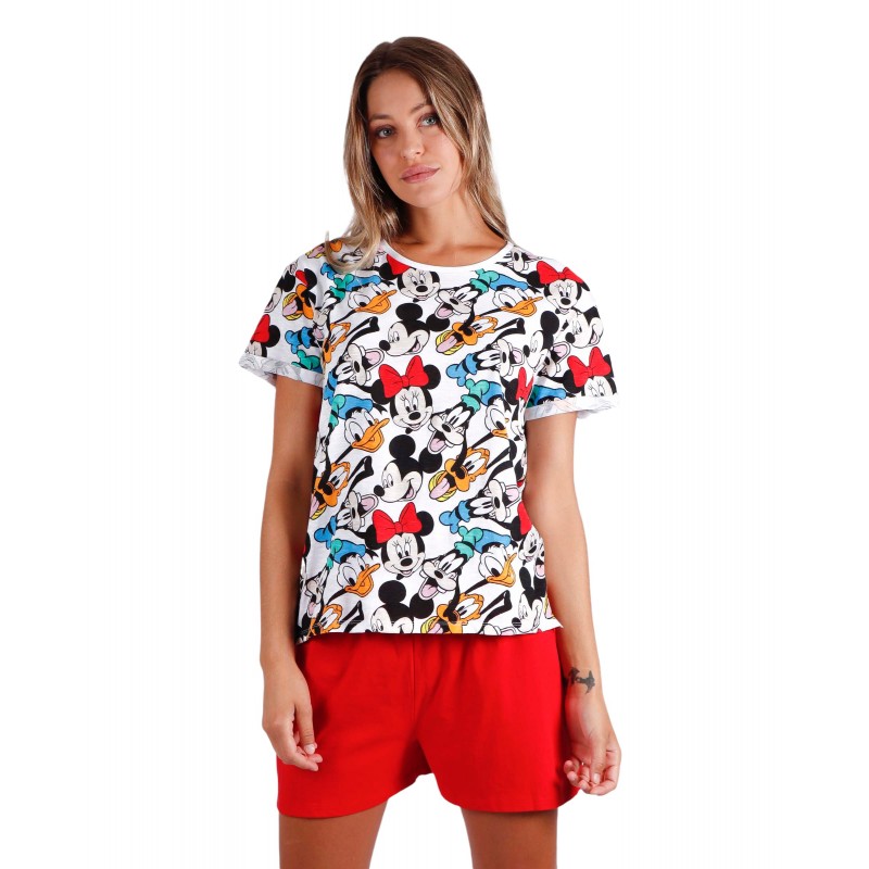 Pajama Sommer Frau DISNEY Farbe BLANCO Baumwolle